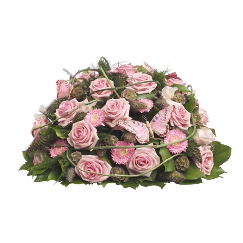 Rouwarrangement roze