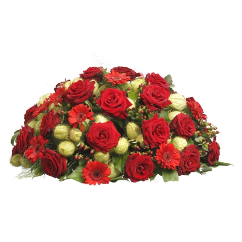 Rouwarrangement rood