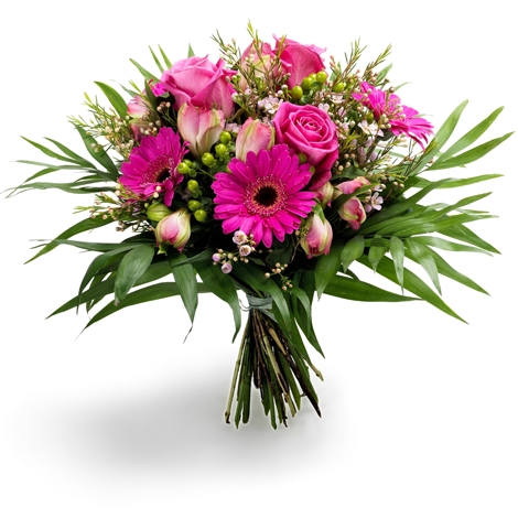 Roze en cerise boeket