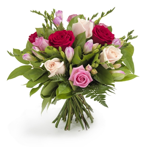 Rozenboeket wit/roze/rood