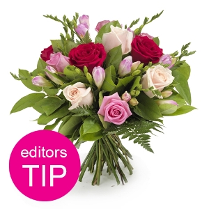 Rozenboeket wit/roze/rood