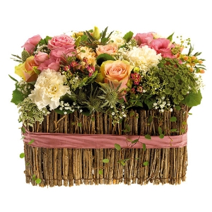 Romantic floral basket
